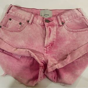 One Teaspoon Vibrant Pink Denim Shorts